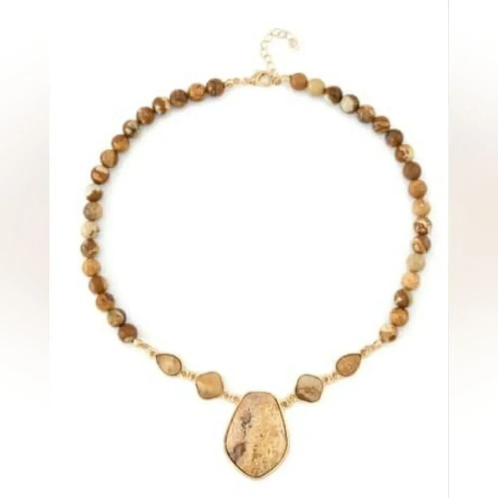 Picture‎ Jasper Earrings and Pendant Necklace